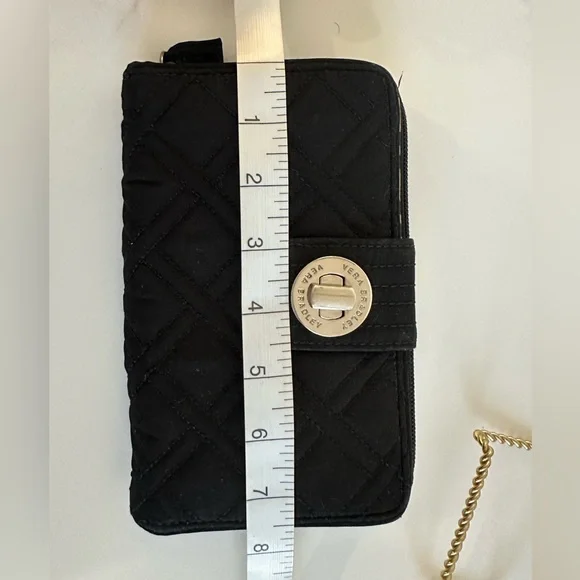 Vera Bradley Black Quilted Turn-Lock Zip Wallet - Picture 4 of 6
